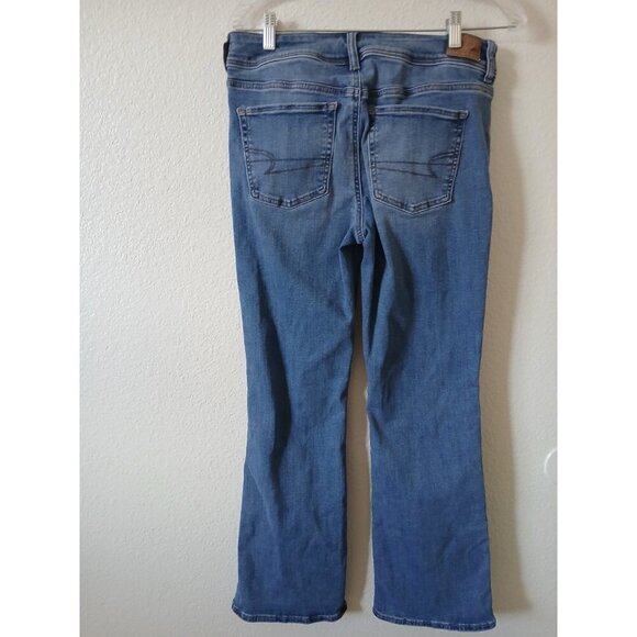 American Eagle Womens Jeans 8 Kick Boot Denim Dark Wash Next Level Stretch - Picture 2 of 16